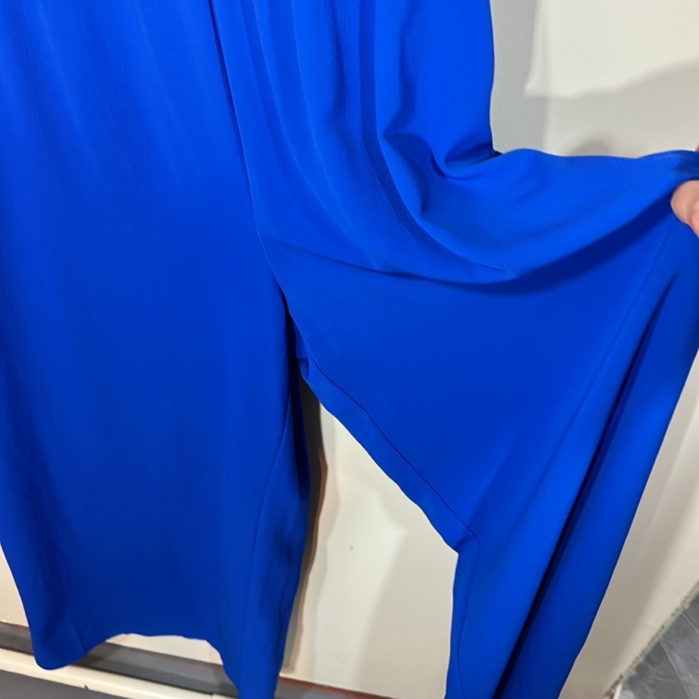 NWT Lane Bryant Jumpsuit Romper Cobalt Blue Ruffle Sleeve - Picture 5 of 10